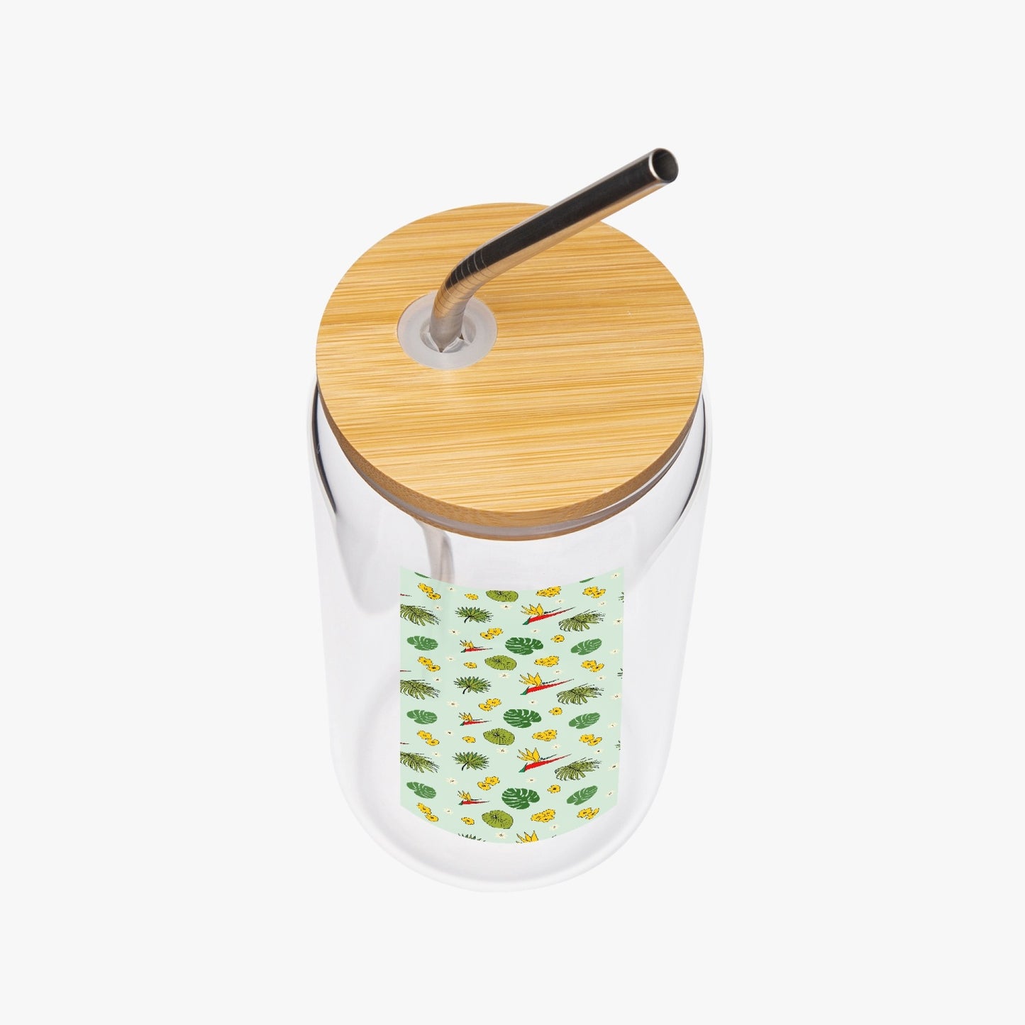 Shaka Tropical Drinking Glasses with Bamboo Lids