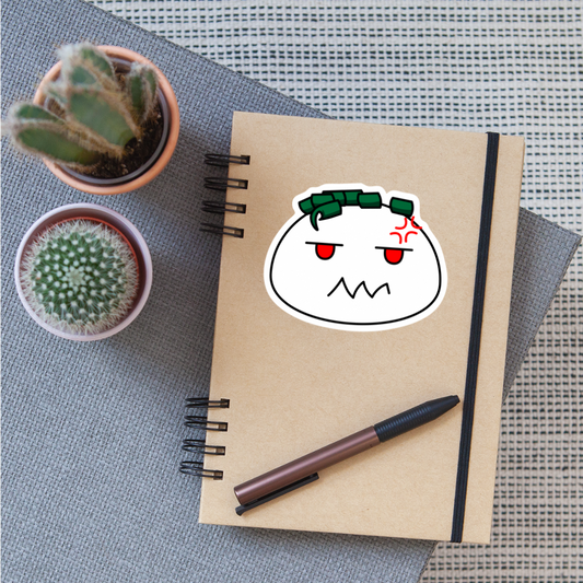 Grouchy Baos Sticker - white matte