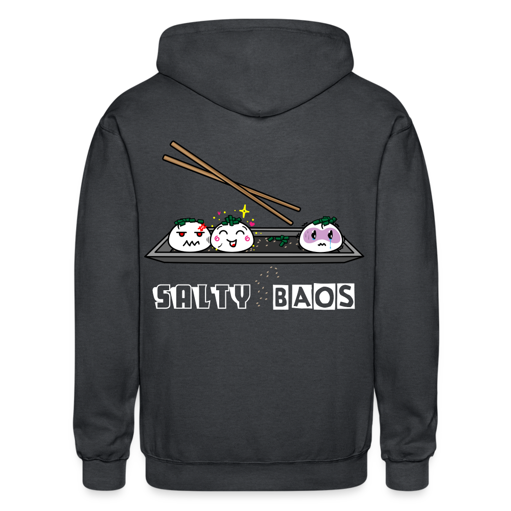 Salty Baos Gildan Heavy Blend Adult Zip Hoodie - deep heather