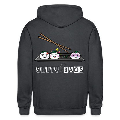 Salty Baos Gildan Heavy Blend Adult Zip Hoodie - deep heather