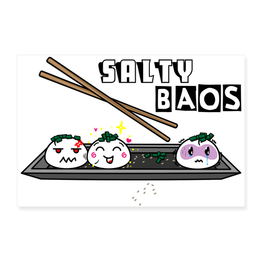 Salty Baos 12x8 Poster - white