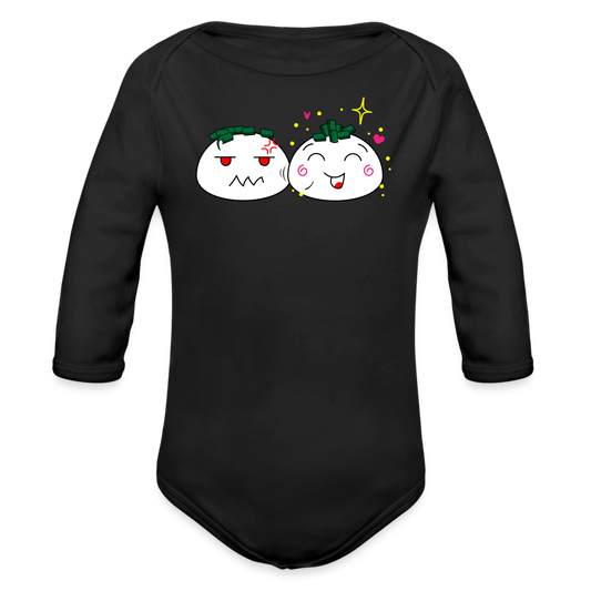 Salty Baos Organic Long Sleeve Baby Bodysuit - black